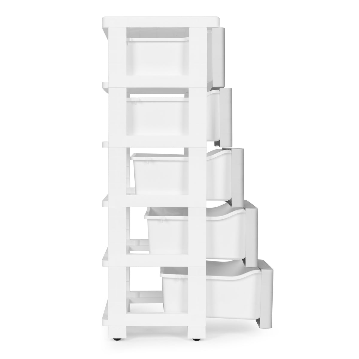 Plaukts ar 5 izvelkamām atvilktnēm uz ritenīšiem, pelēks ModernHome | EcoToys