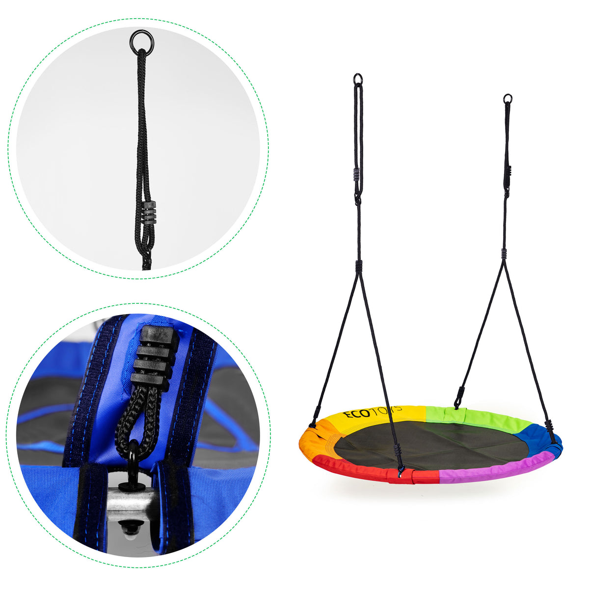 Dārza šūpoles “Ligzda” 100 cm, krāsainas | EcoToys