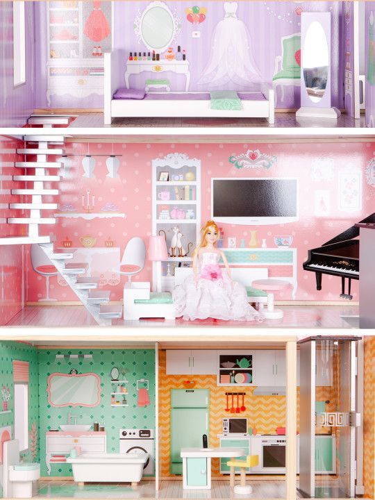 Koka leļļu māja ar liftu  Candy Residence