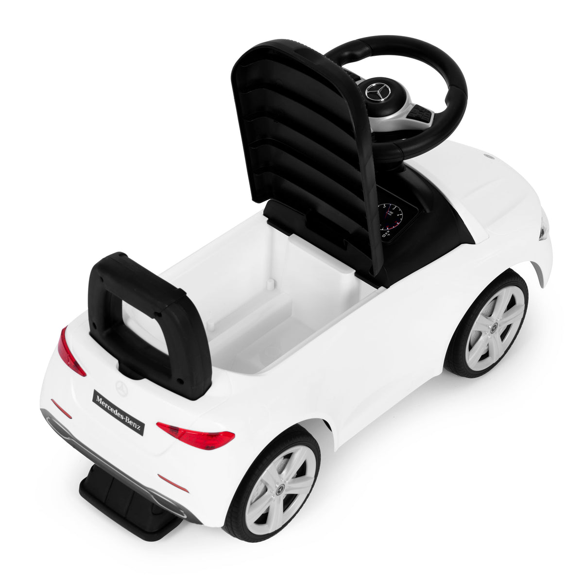 Mercedes C CLASS stumjamā mašīna ar interaktīvu stūri un skaņām, balta | EcoToys