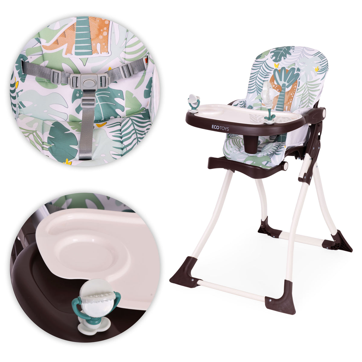 Saliekams barošanas krēsliņš ar rotaļlietām | EcoToys