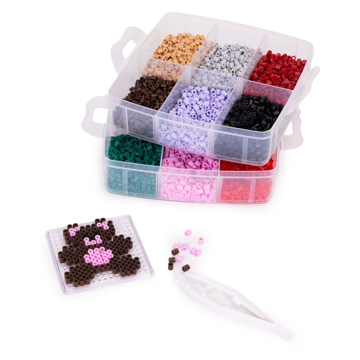 Gludināmās pērlītes XXL, 9000 gab., koferis ar trafaretiem | EcoToys