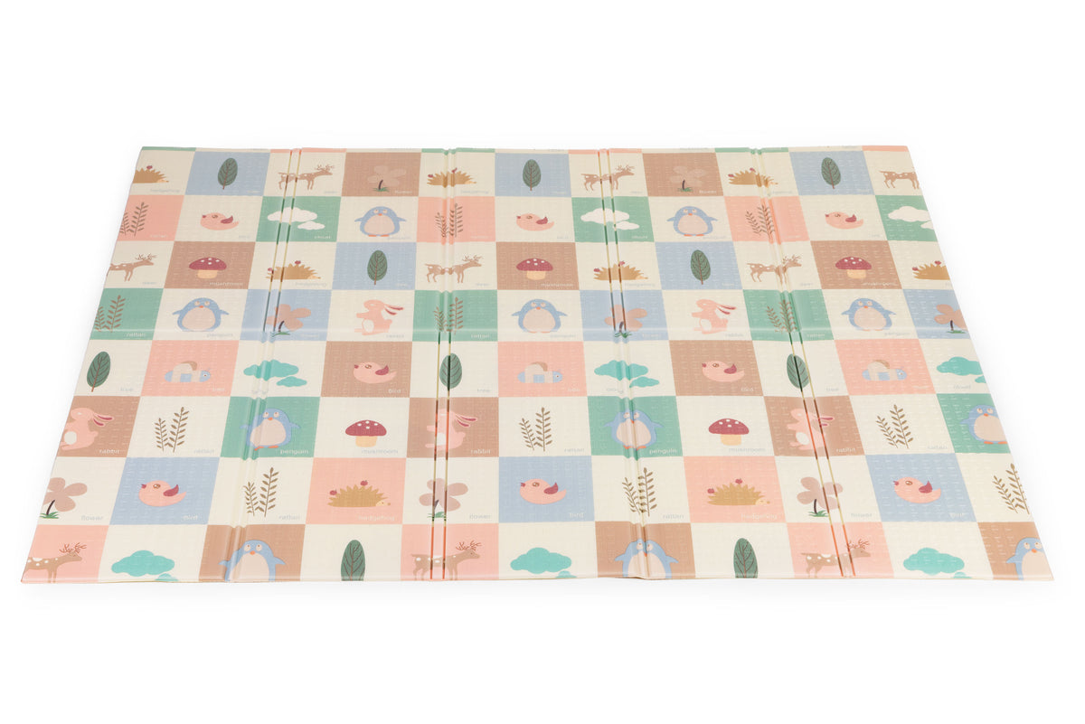 Izglītojošs divpusējs putu paklājs 200x180 cm, saliekams + soma IPLAY | EcoToys