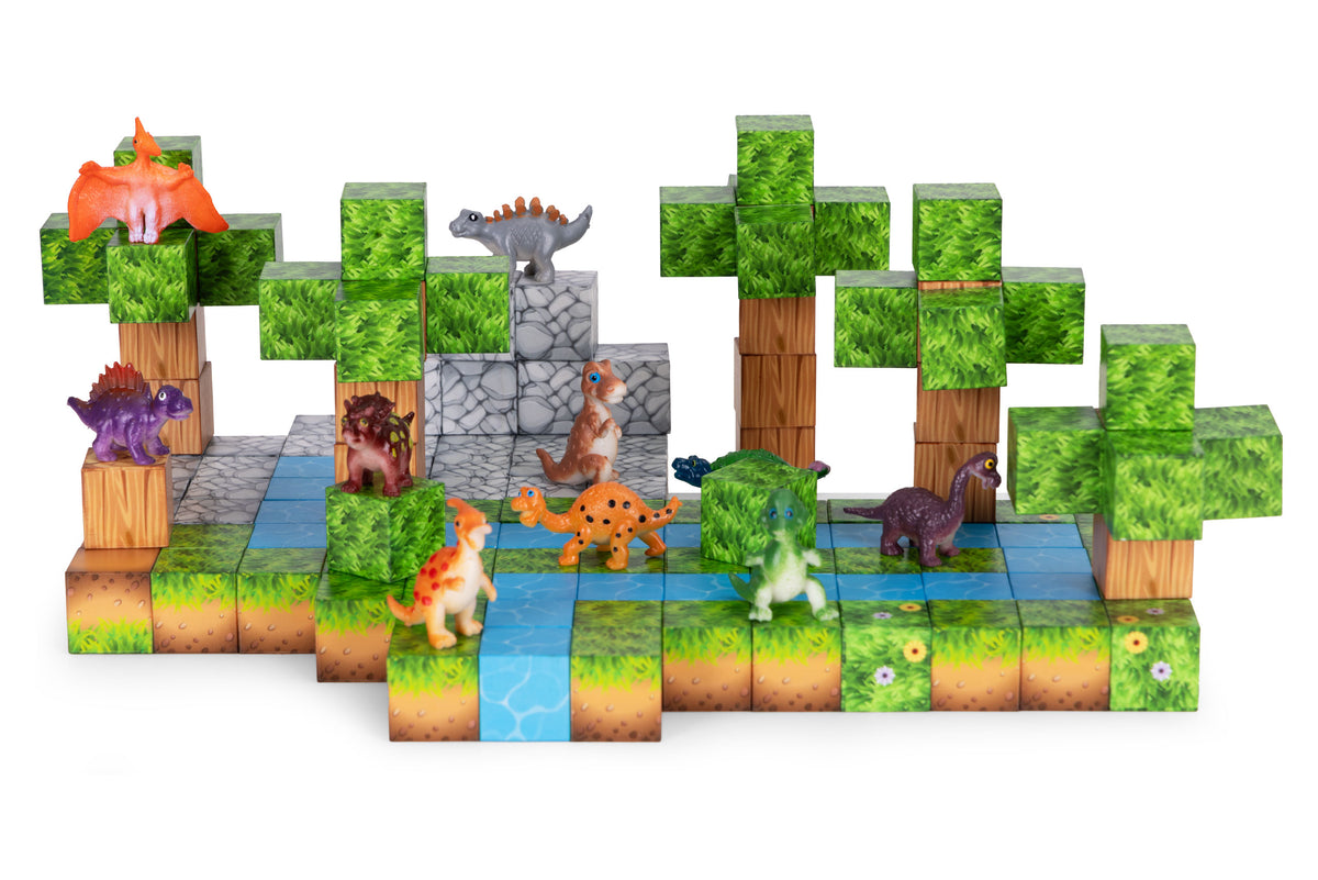 Magnētiskais konstruktors bērniem “Dinozauri”, 142 gab. | EcoToys