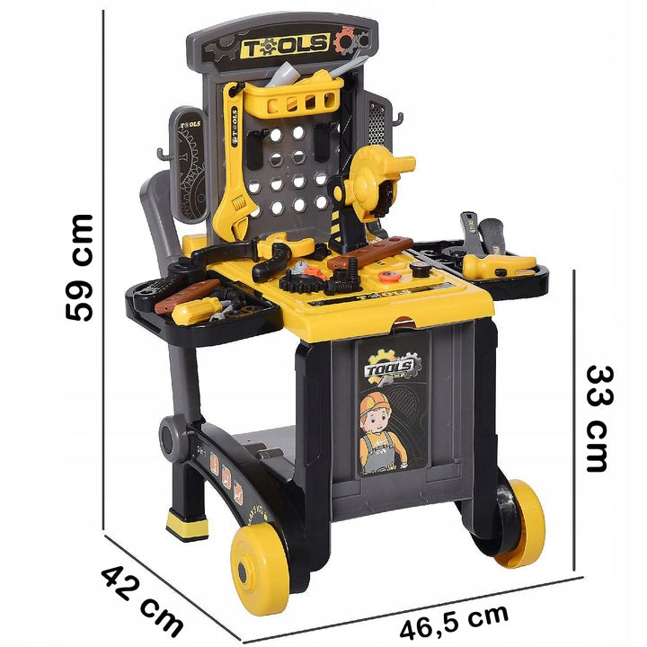Bērnu darbnīca 3in1 ar instrumentiem, saliekama | EcoToys