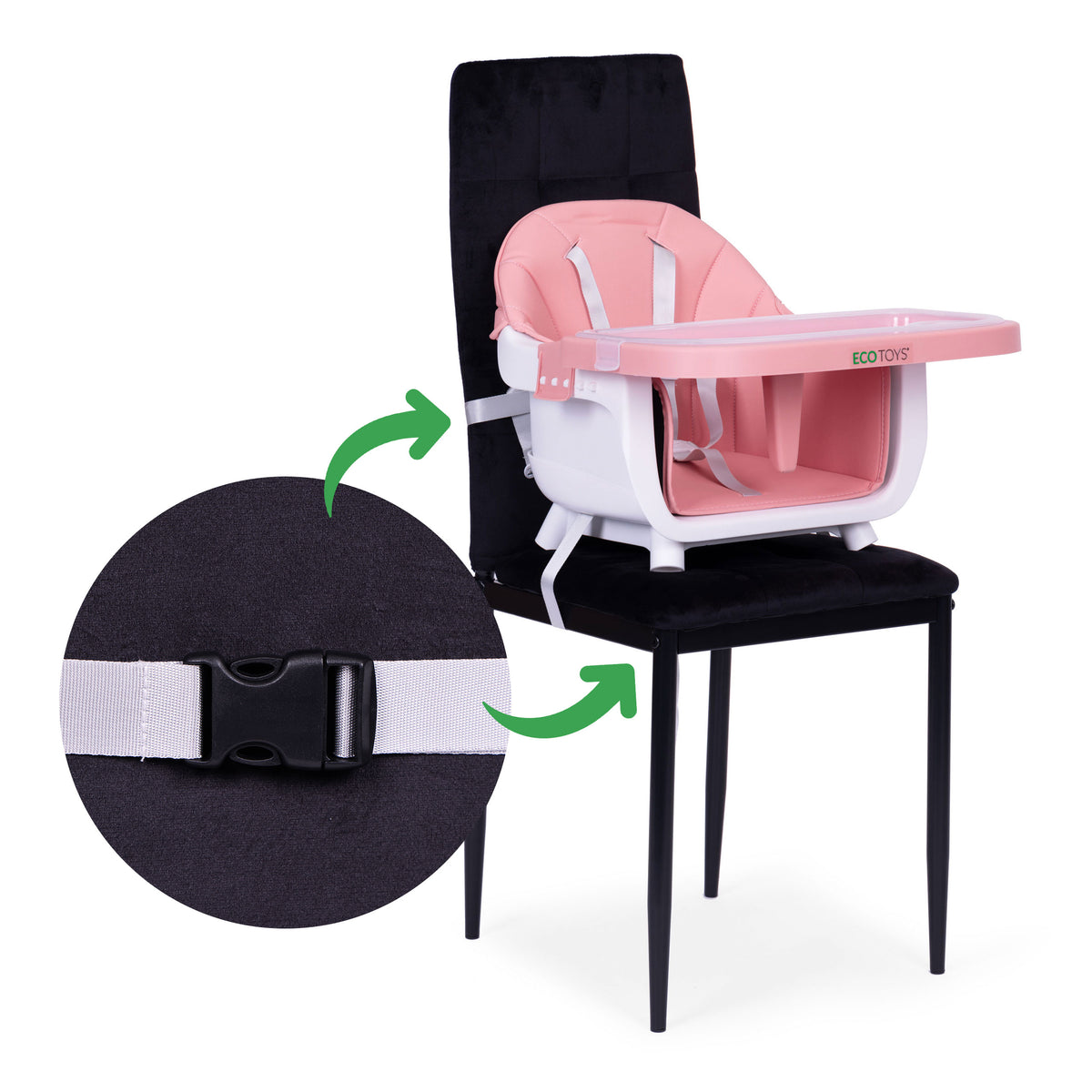 Barošanas krēsliņš 2in1, rozā | EcoToys