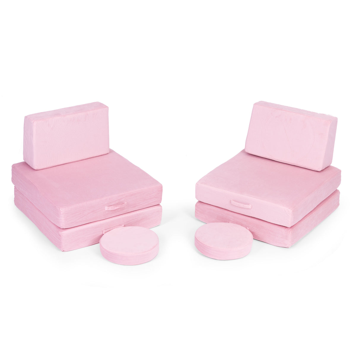 Liels saliekams modulārs bērnu dīvāns DIY, 8 mīksti spilveni, rozā | EcoToys