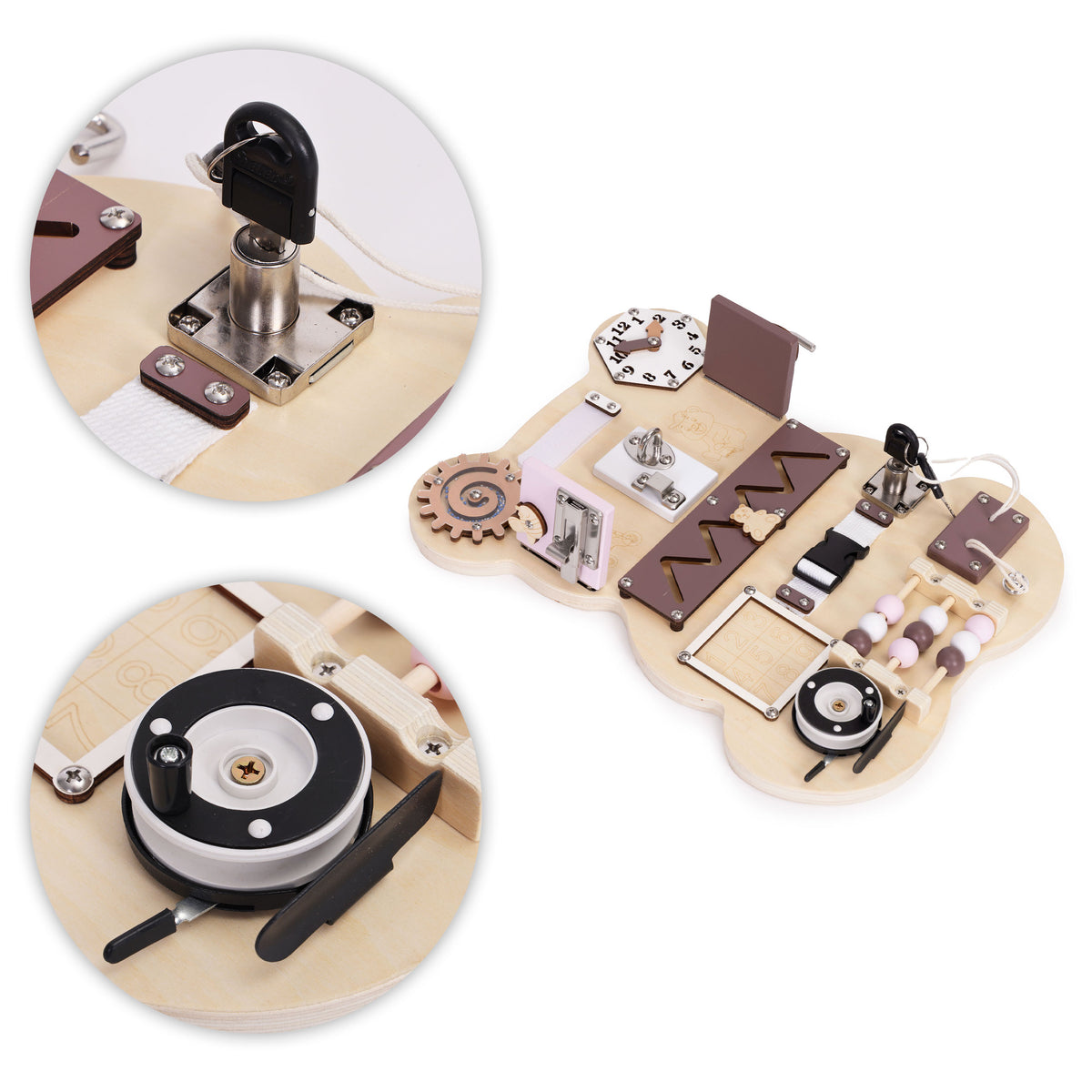 Koka sensorais dēlis bērniem “Lācis”, 12 gab. | EcoToys