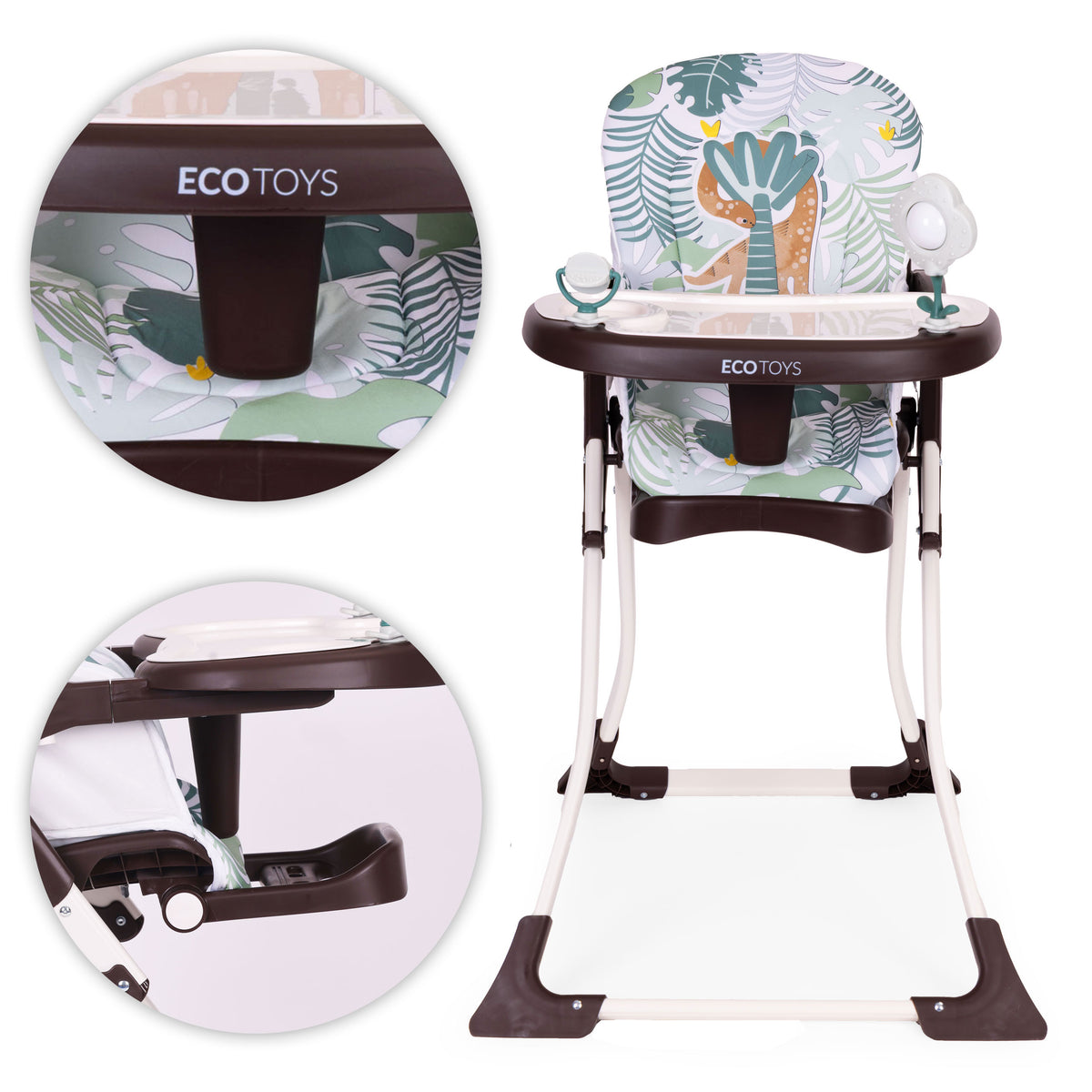 Saliekams barošanas krēsliņš ar rotaļlietām | EcoToys