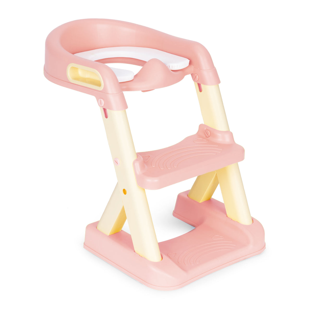 Tualetes sēdeklis bērniem ar pakāpieniem, rozā | EcoToys