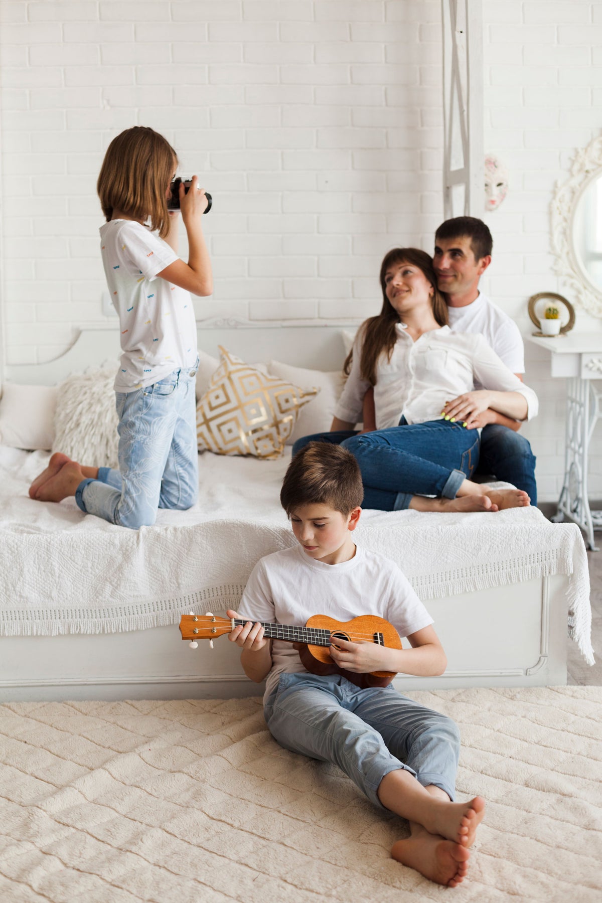 Koka ukulele bērniem, 4 neilona stīgas | EcoToys