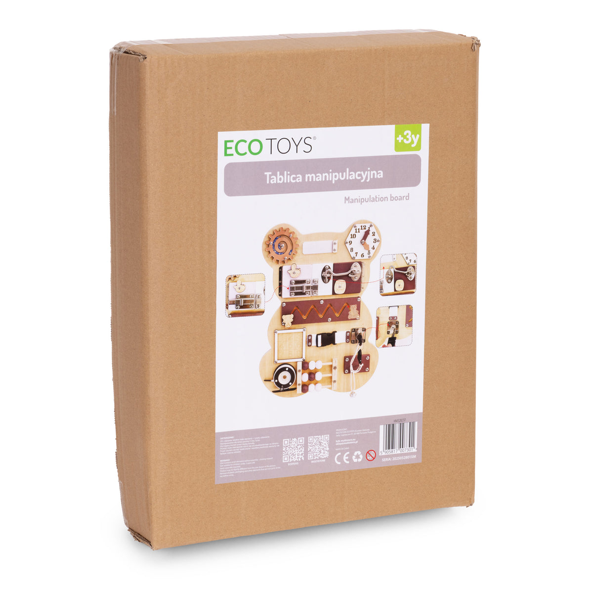 Koka sensorais dēlis bērniem “Lācis”, 12 gab. | EcoToys