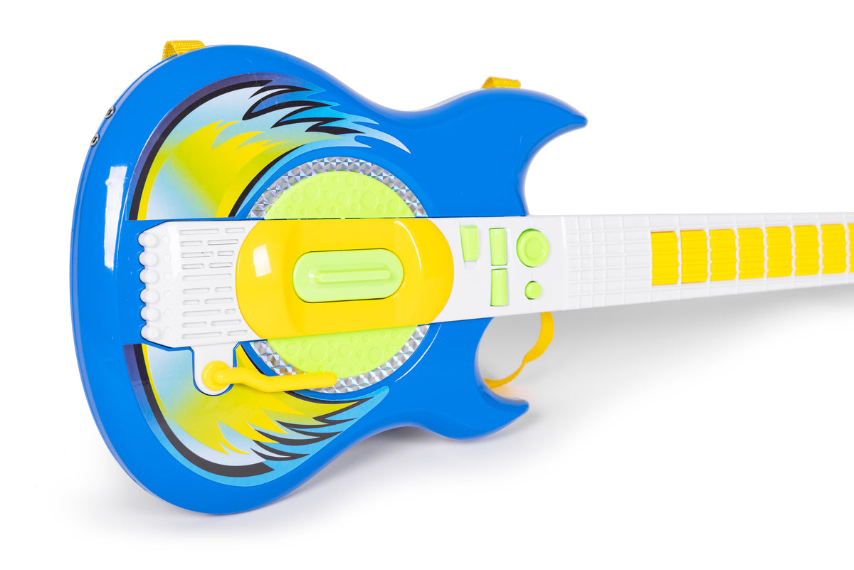 Elektriskā ģitāra un mikrofons ar statīvu bērniem, MP3, zila | EcoToys
