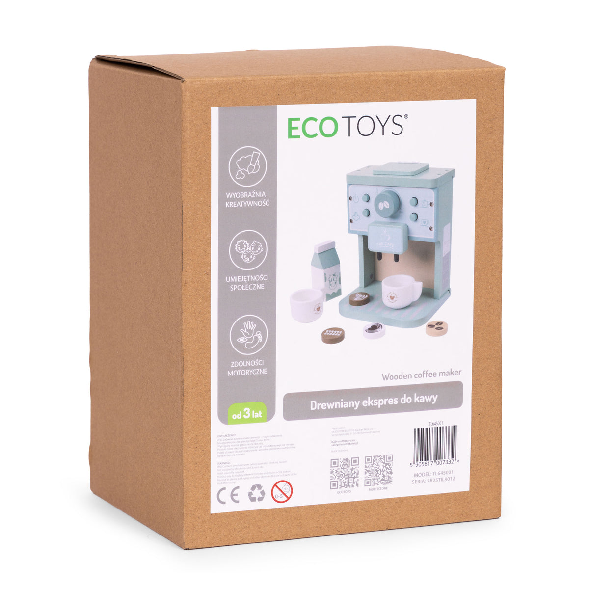 Koka bērnu kafijas automāts – baristas komplekts, 8 gab. | EcoToys