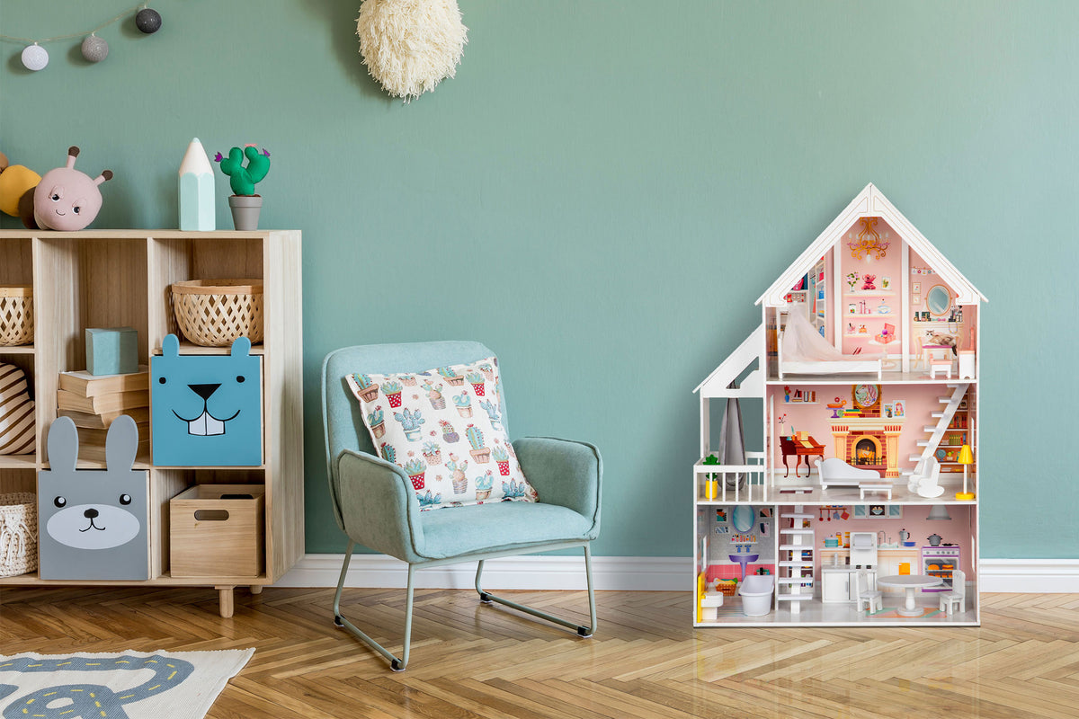 Koka leļļu māja XXL “Pudrowa Mansion” | EcoToys