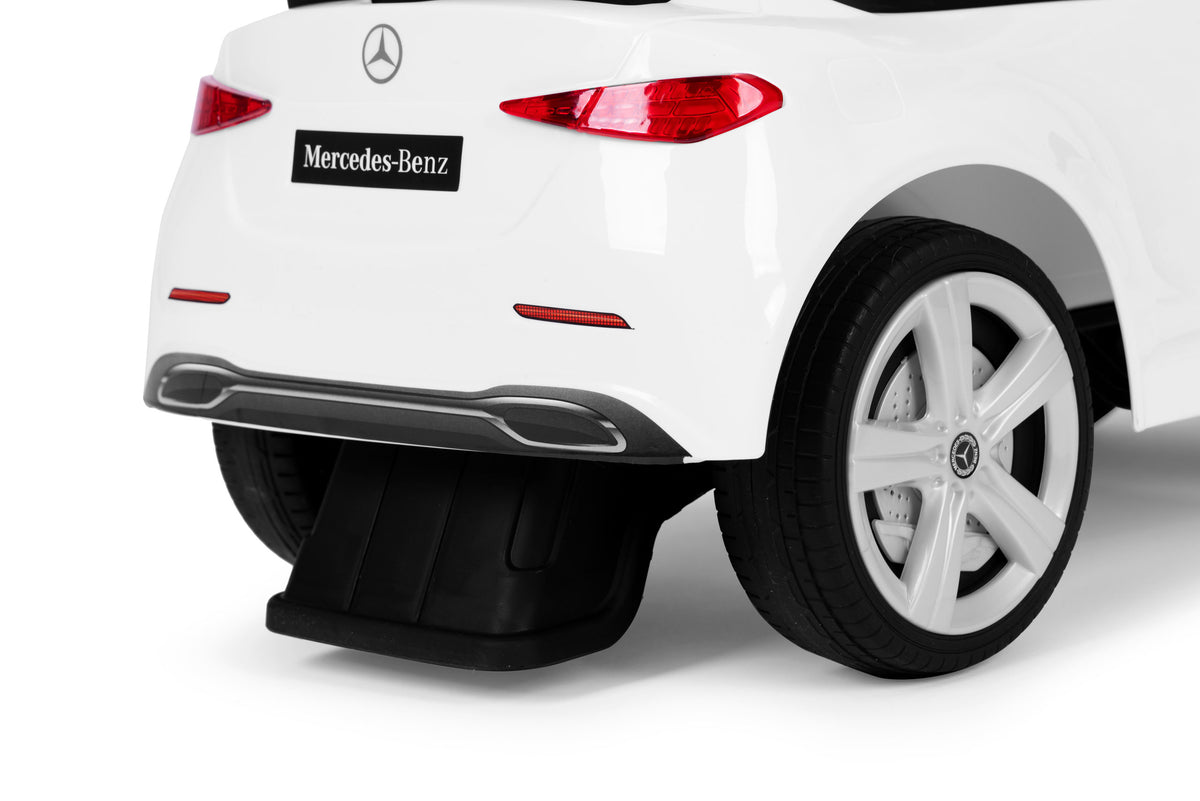 Mercedes C CLASS stumjamā mašīna ar interaktīvu stūri un skaņām, balta | EcoToys