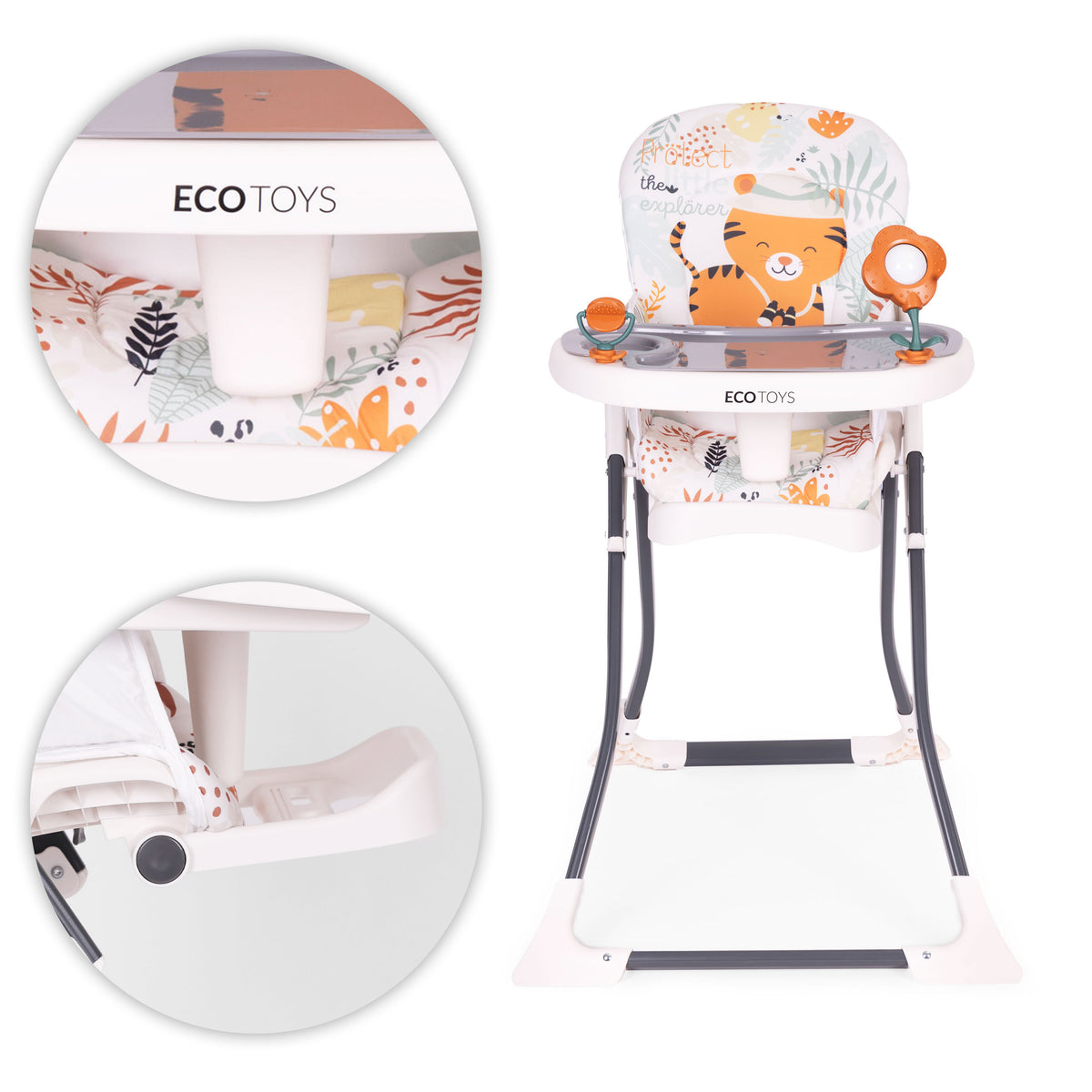 Saliekams barošanas krēsliņš ar rotaļlietām | EcoToys