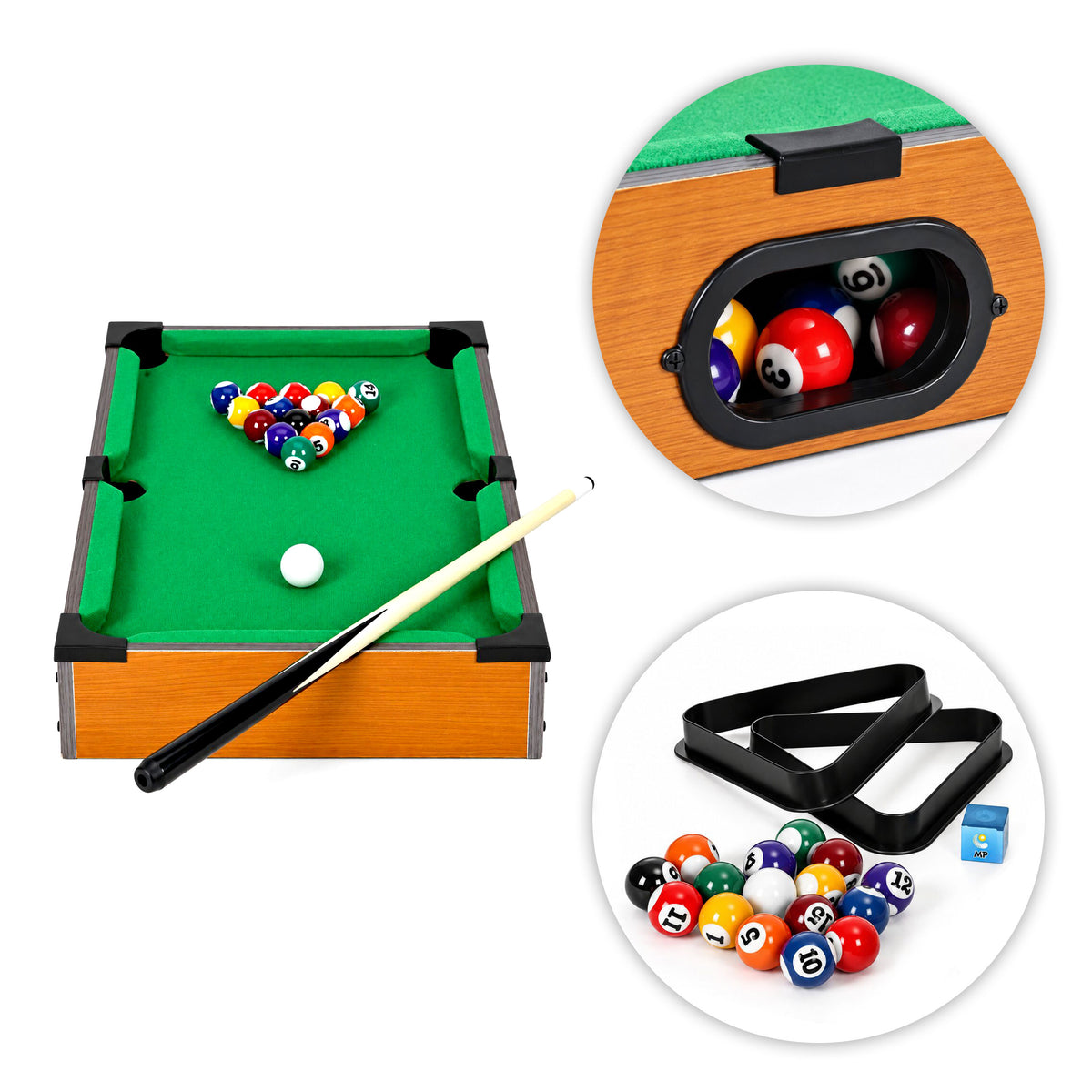 Mini biljarda galds 50x30 cm bērniem ar piederumiem | EcoToys