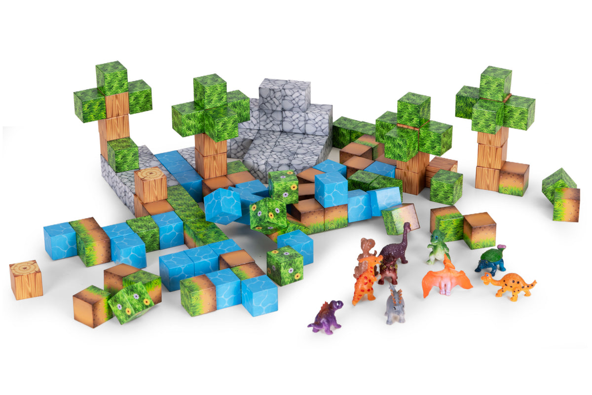 Magnētiskais konstruktors bērniem “Dinozauri”, 142 gab. | EcoToys