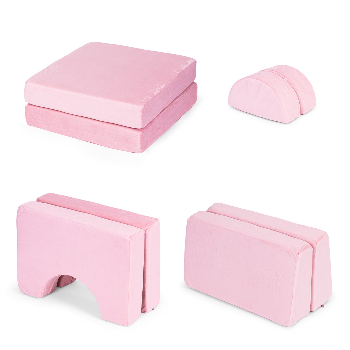 Modulārs bērnu krēsls DIY, 8 mīksti spilveni, saliekams, rozā | EcoToys