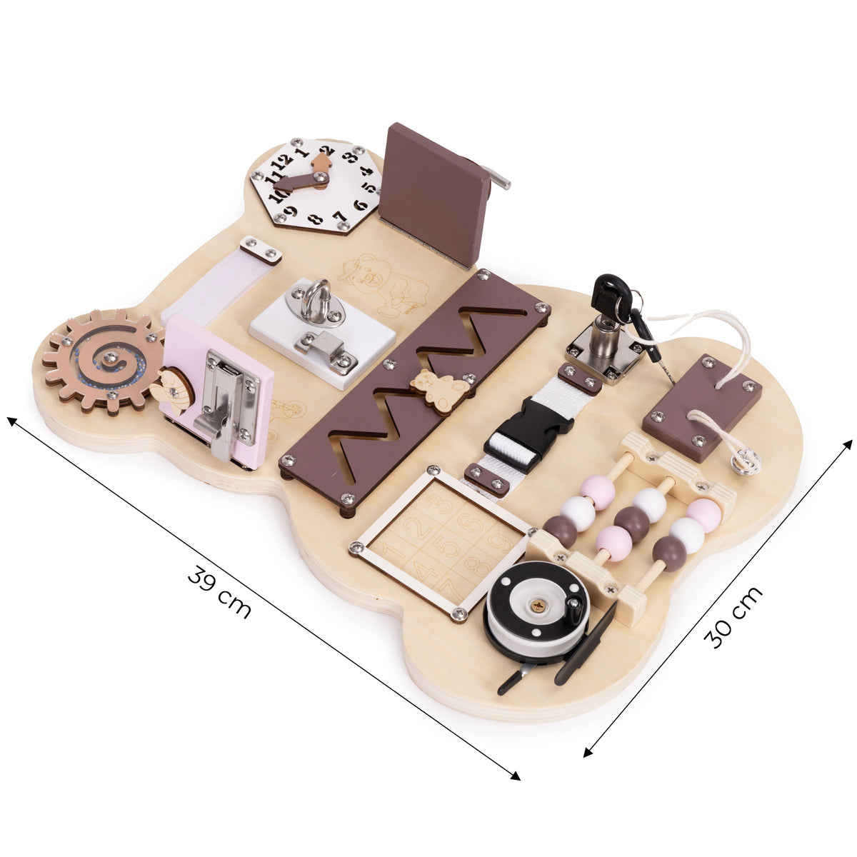Koka sensorais dēlis bērniem “Lācis”, 12 gab. | EcoToys