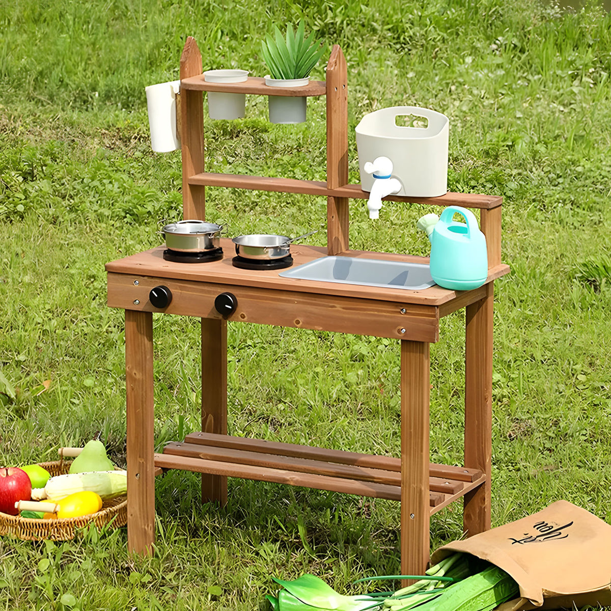 Bērnu āra “dubļu virtuve” no egles koka | EcoToys