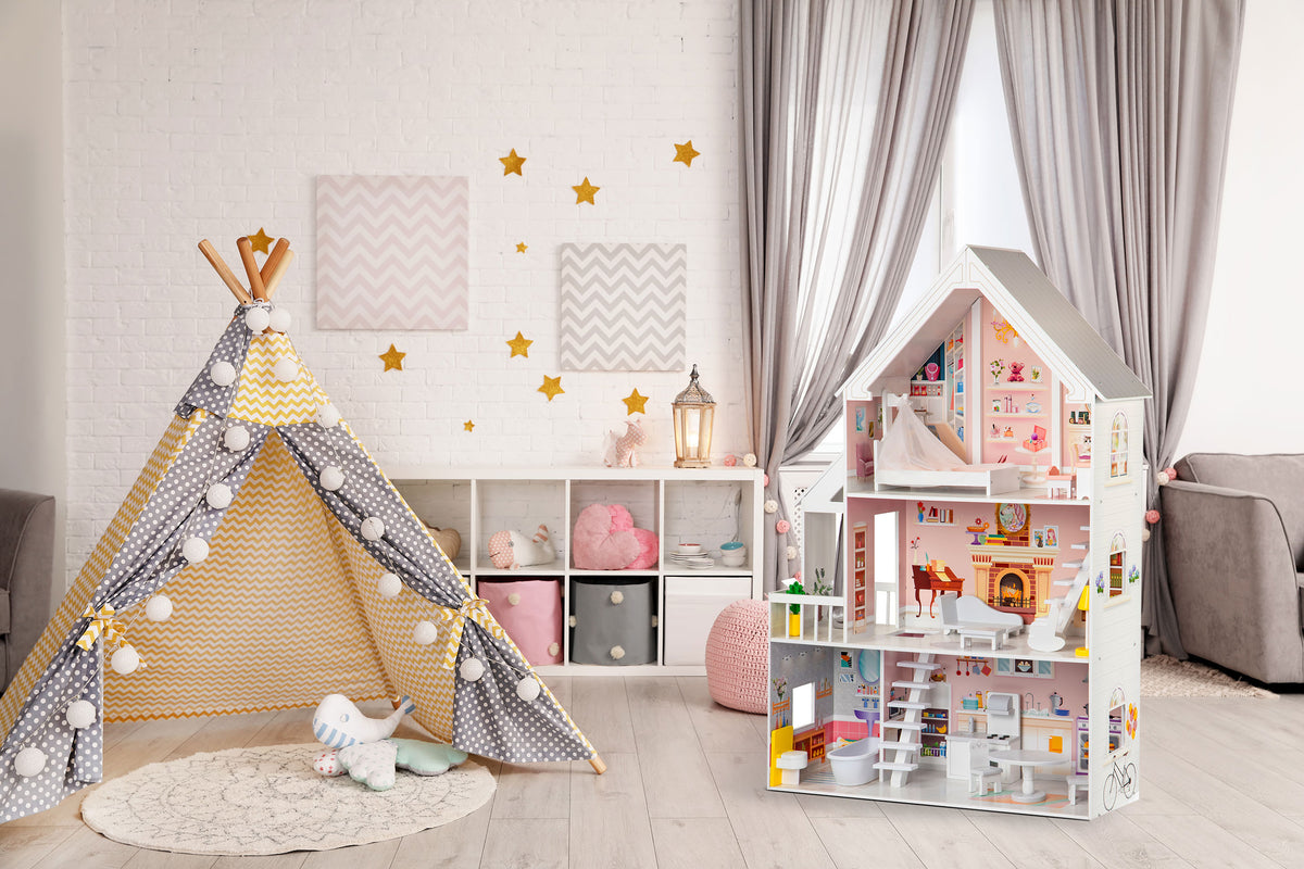 Koka leļļu māja XXL “Pudrowa Mansion” | EcoToys