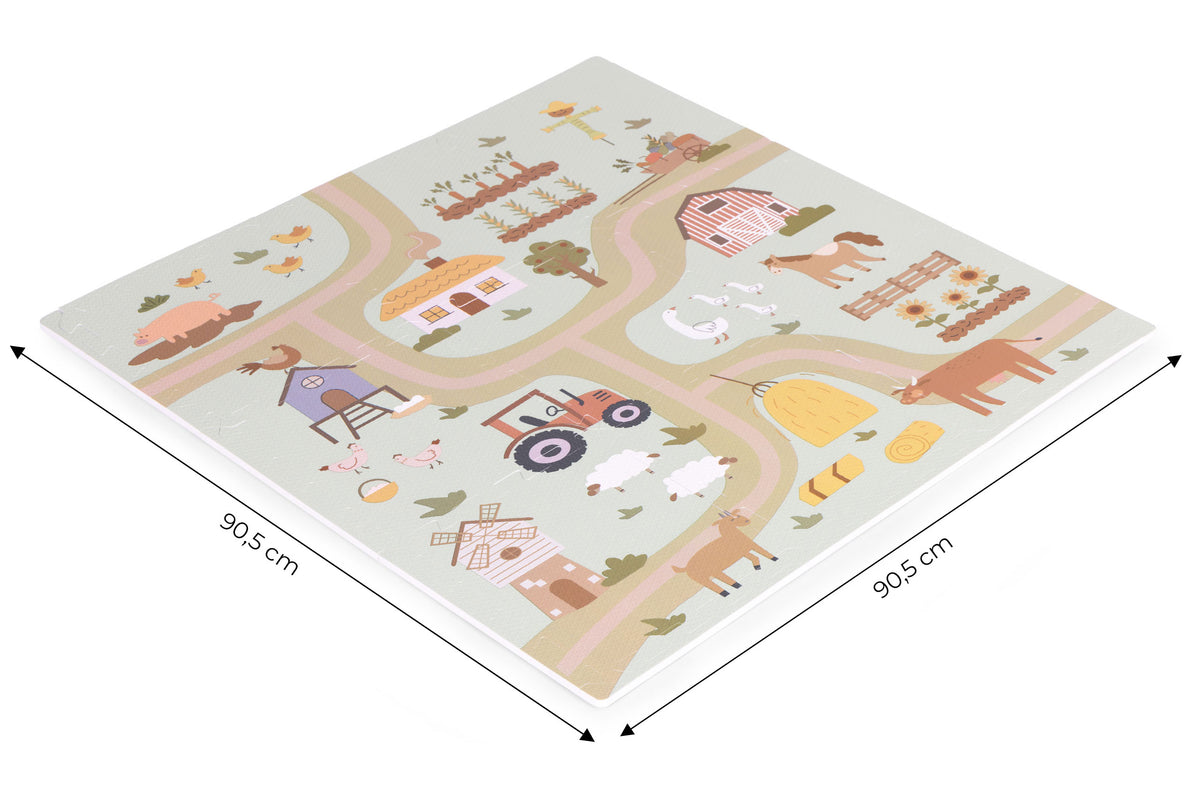 Liels EVA putu paklājs “Ferma” 90,5x90,5 cm, 21 gab. | EcoToys