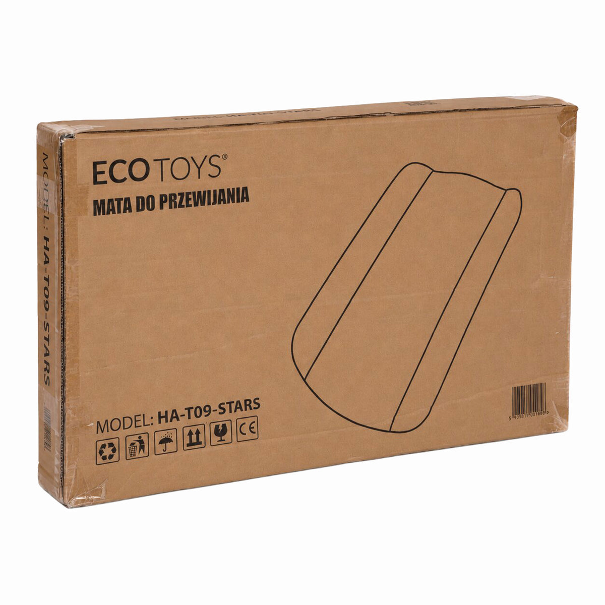Ciets profilēts pārtinamais paliktnis 85x50 cm gultiņai un kumodei “Zvaigznes” | EcoToys