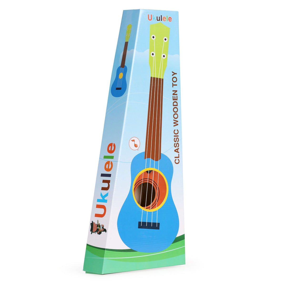 Koka ukulele bērniem, 4 neilona stīgas | EcoToys