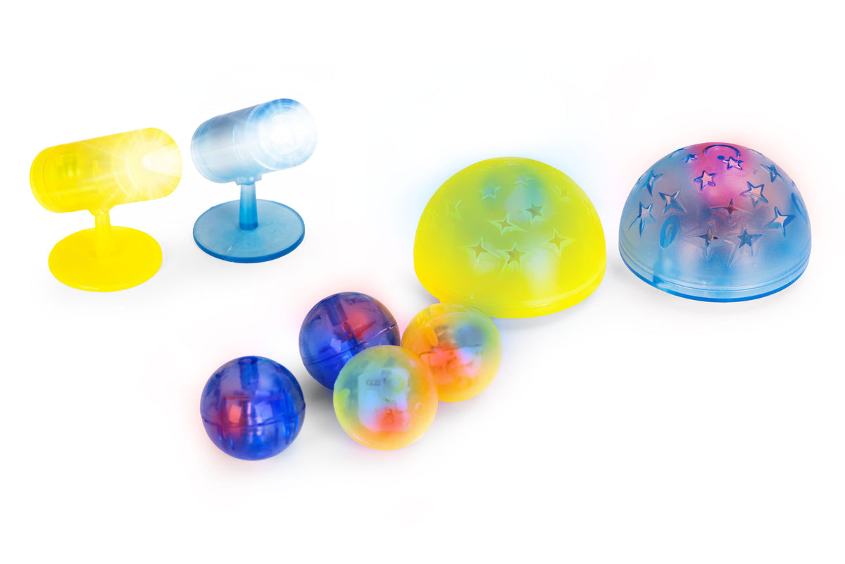 Magnētiskais konstruktors ar gaismām – bumbiņu trase, 134 gab. | EcoToys