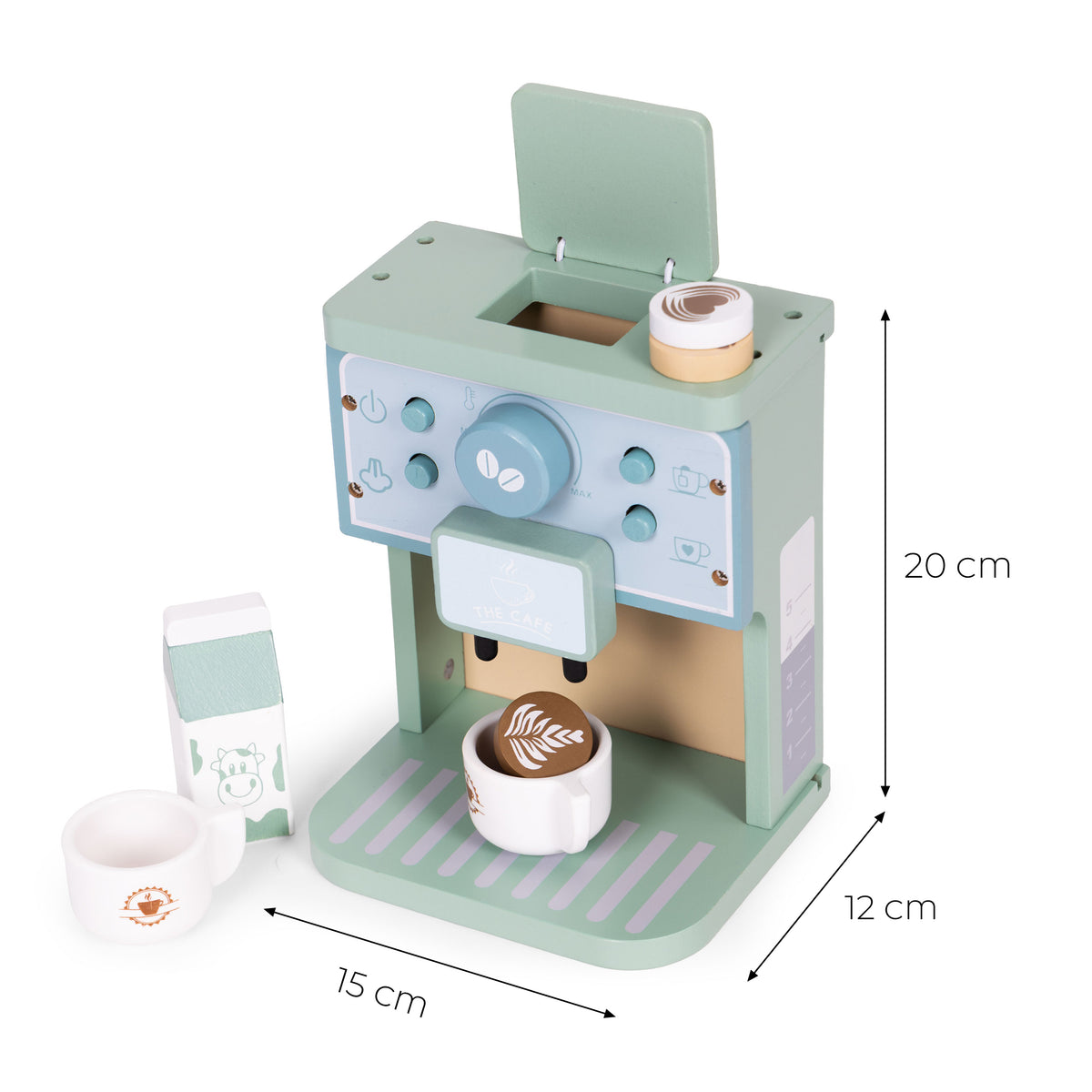 Koka bērnu kafijas automāts – baristas komplekts, 8 gab. | EcoToys