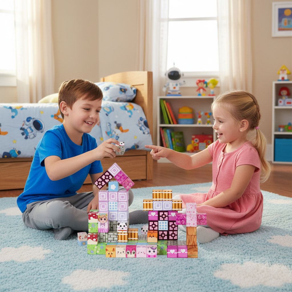 Magnētiskais konstruktors bērniem, 113 gab. | EcoToys
