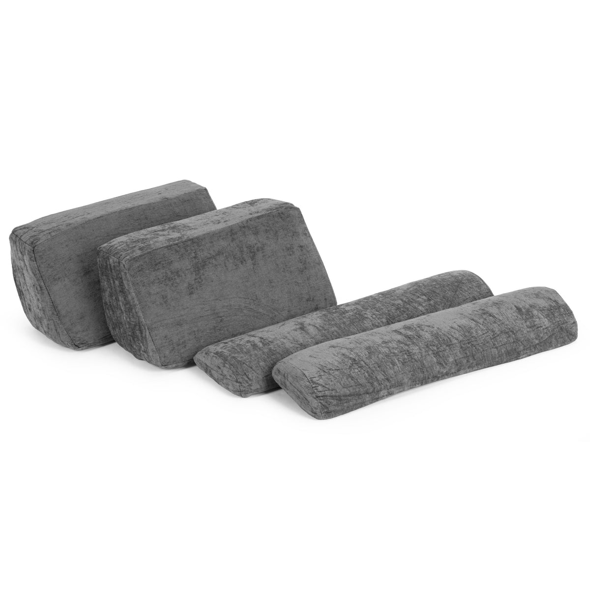 Liels saliekams modulārs divvietīgs bērnu dīvāns DIY, 10 mīksti spilveni, šenila, pelēks | EcoToys