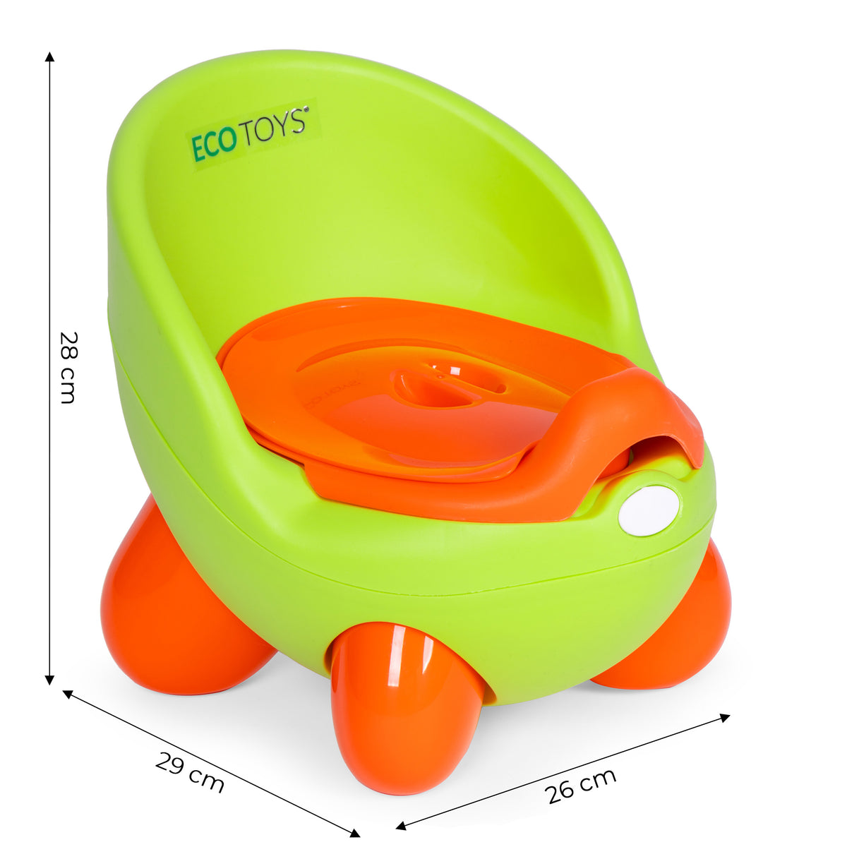 Bērnu podiņš ar izņemamu ieliktni un neslīdošām kājiņām, zaļš | EcoToys