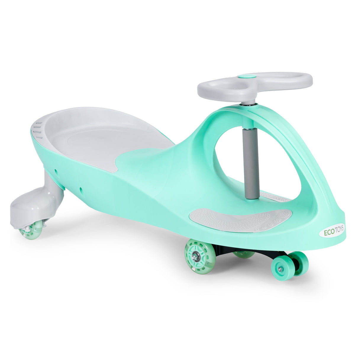 Bērnu pašbraucošā mašīna (wiggle car) ar LED riteņiem, zaļa | EcoToys