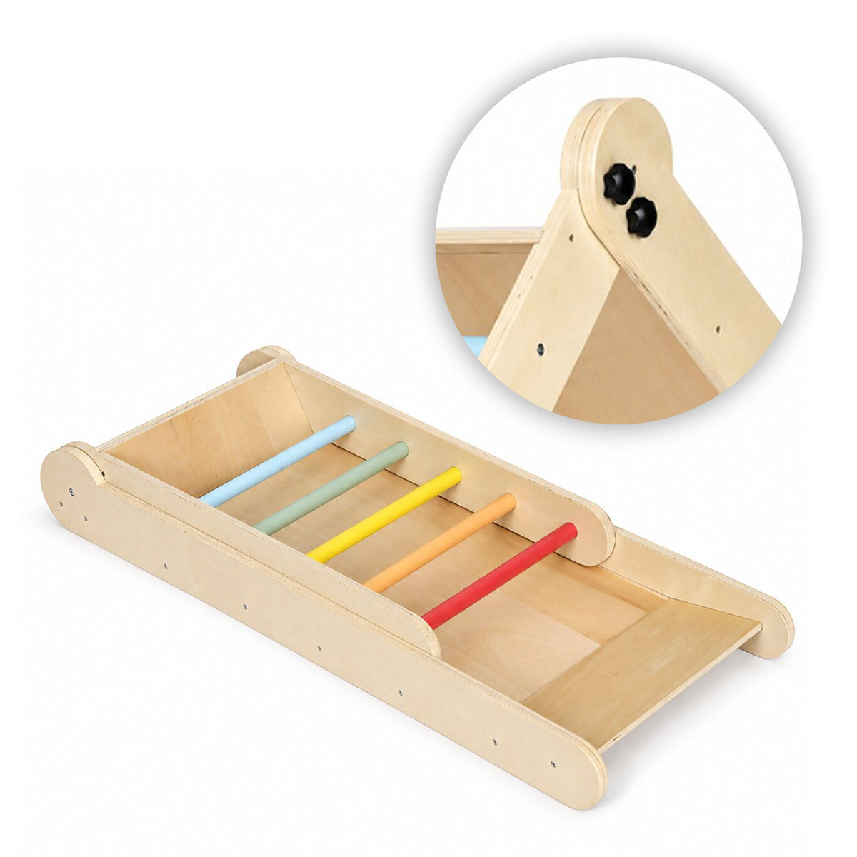 Koka Montessori kāpelēšanas komplekts ar kāpnēm un rampu “HENRY” | EcoToys