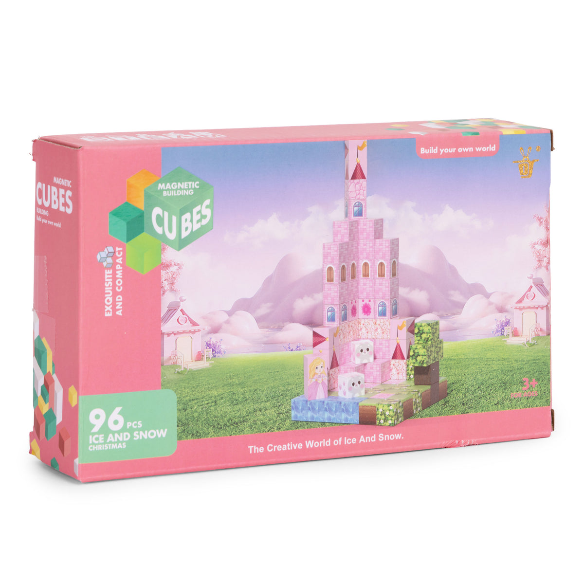 Magnētiskais konstruktors bērniem “Rozā pils”, 96 gab. | EcoToys