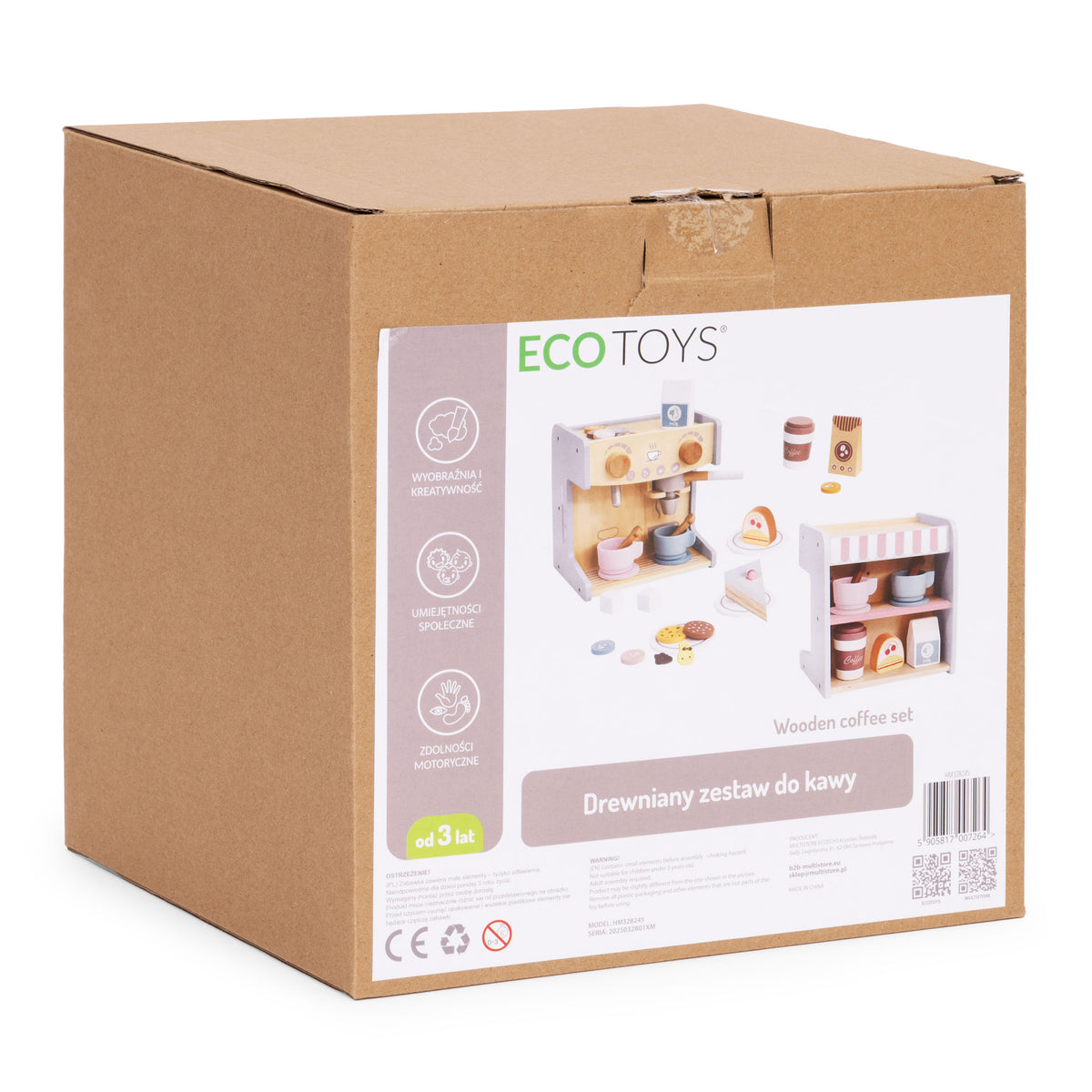Koka bērnu kafijas automāts 2in1 – baristas veikals, 26 piederumi | EcoToys