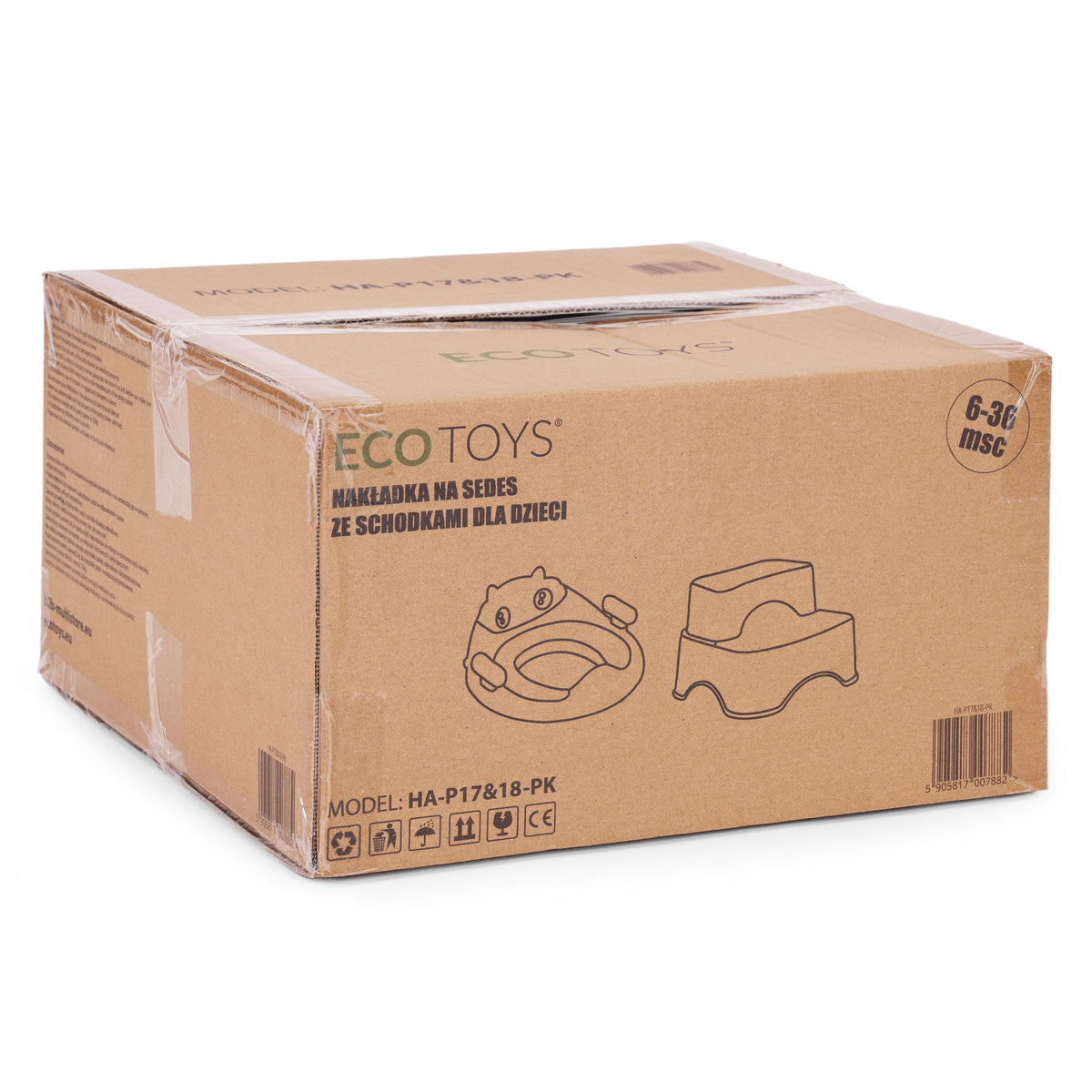 Tualetes sēdeklis bērniem ar pakāpieniem un platformu, rozā | EcoToys