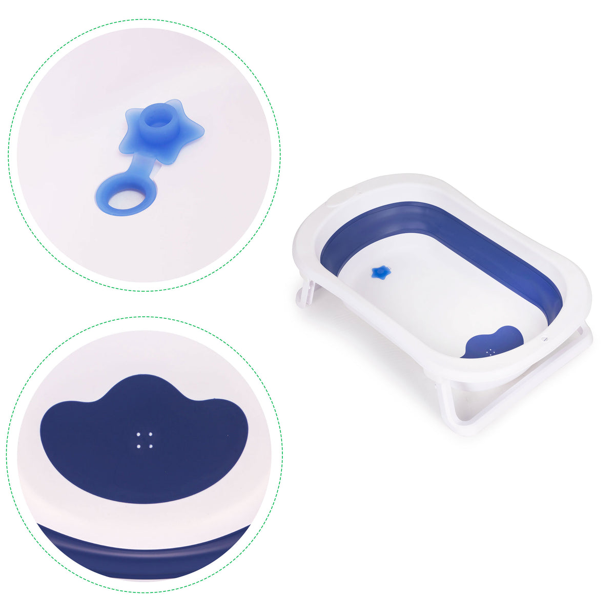 Saliekama mazuļu vanniņa ar notekvārstu, zila | EcoToys