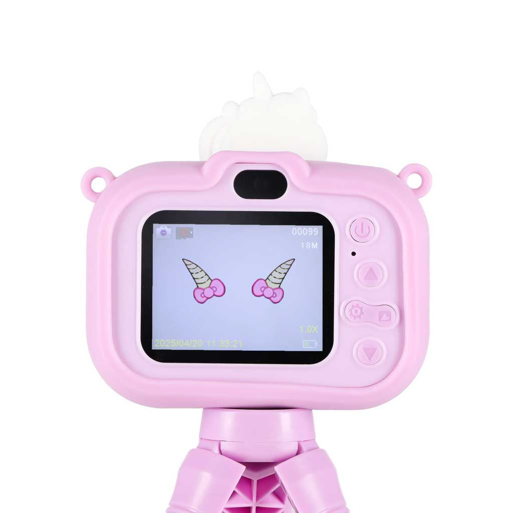 Bērnu digitālā kamera ar statīvu “Vienradzis”, violeta | EcoToys