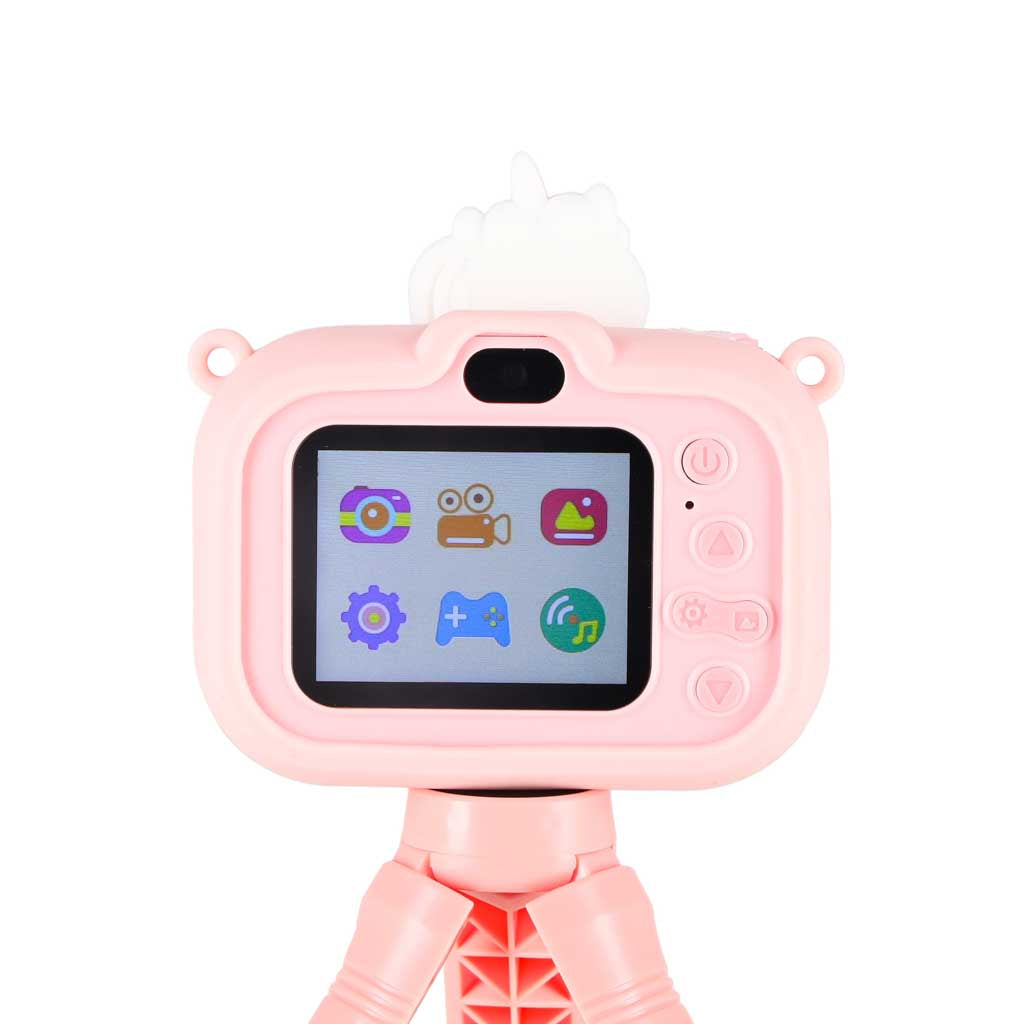 Bērnu digitālā kamera ar statīvu “Vienradzis”, rozā | EcoToys