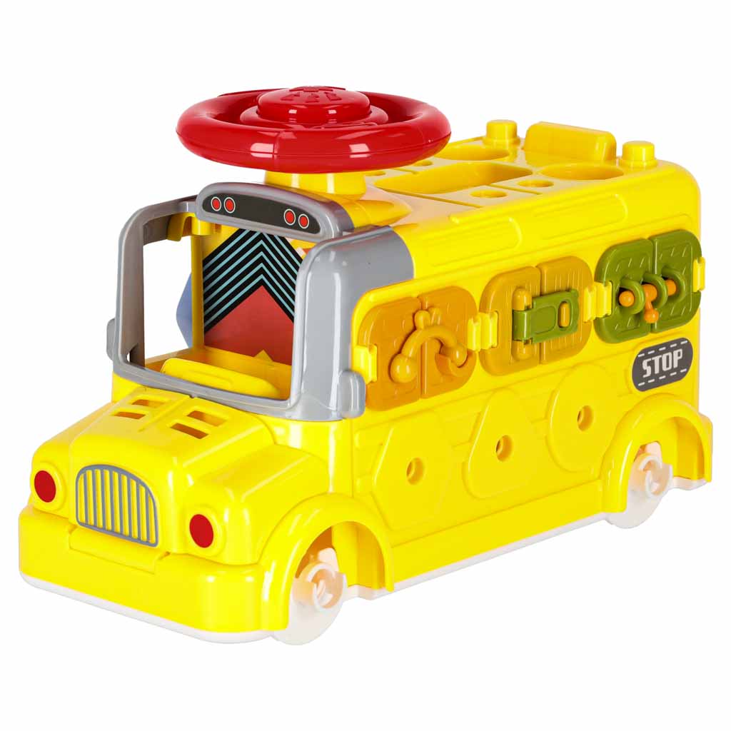 Montessori autobuss ar skrūvgriezi 6in1 – manipulāciju rotaļlieta | EcoToys
