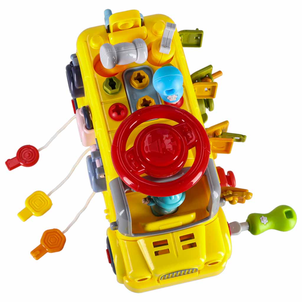 Montessori autobuss ar skrūvgriezi 6in1 – manipulāciju rotaļlieta | EcoToys