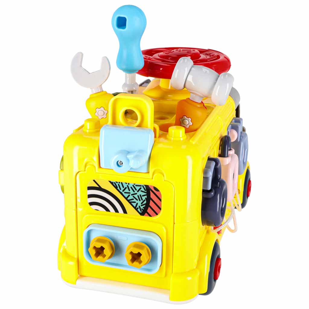 Montessori autobuss ar skrūvgriezi 6in1 – manipulāciju rotaļlieta | EcoToys