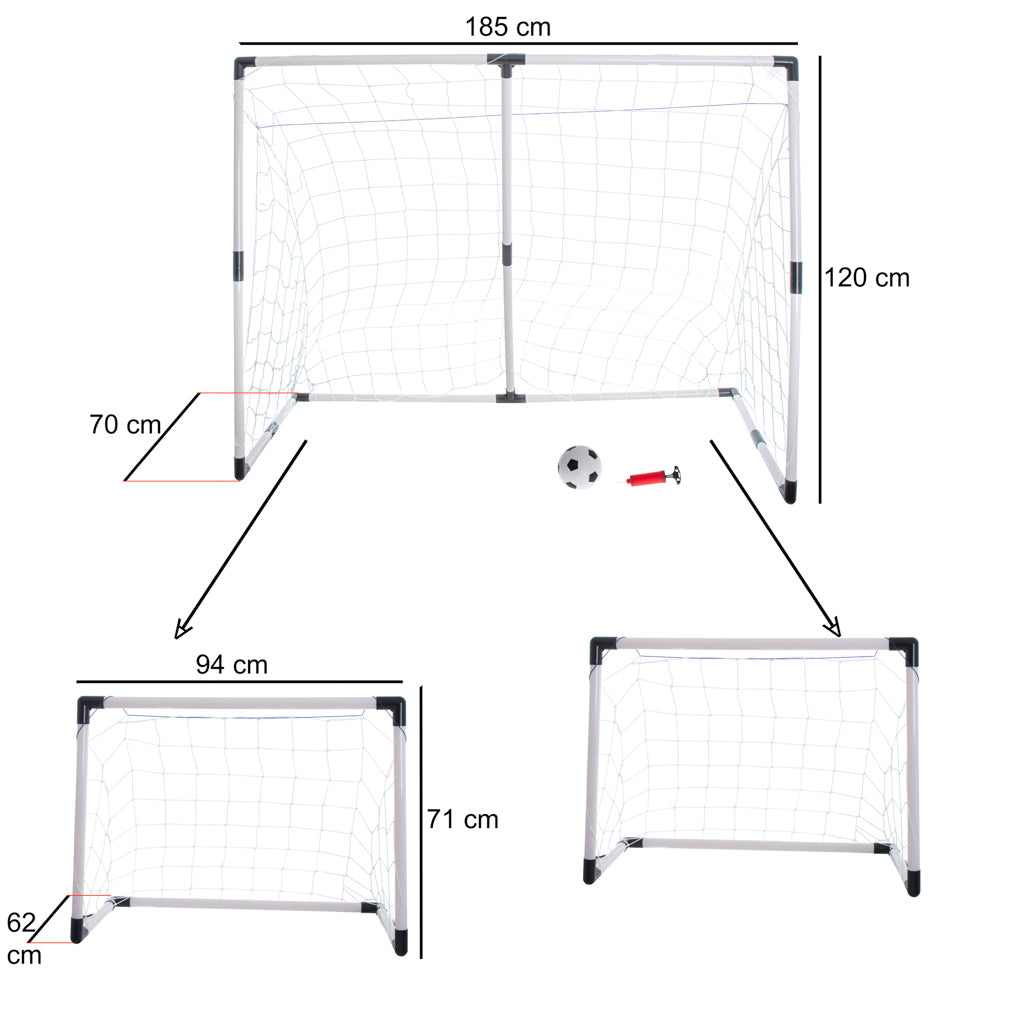 Futbola vārti bērniem 2in1 185x120x70cm | EcoToys