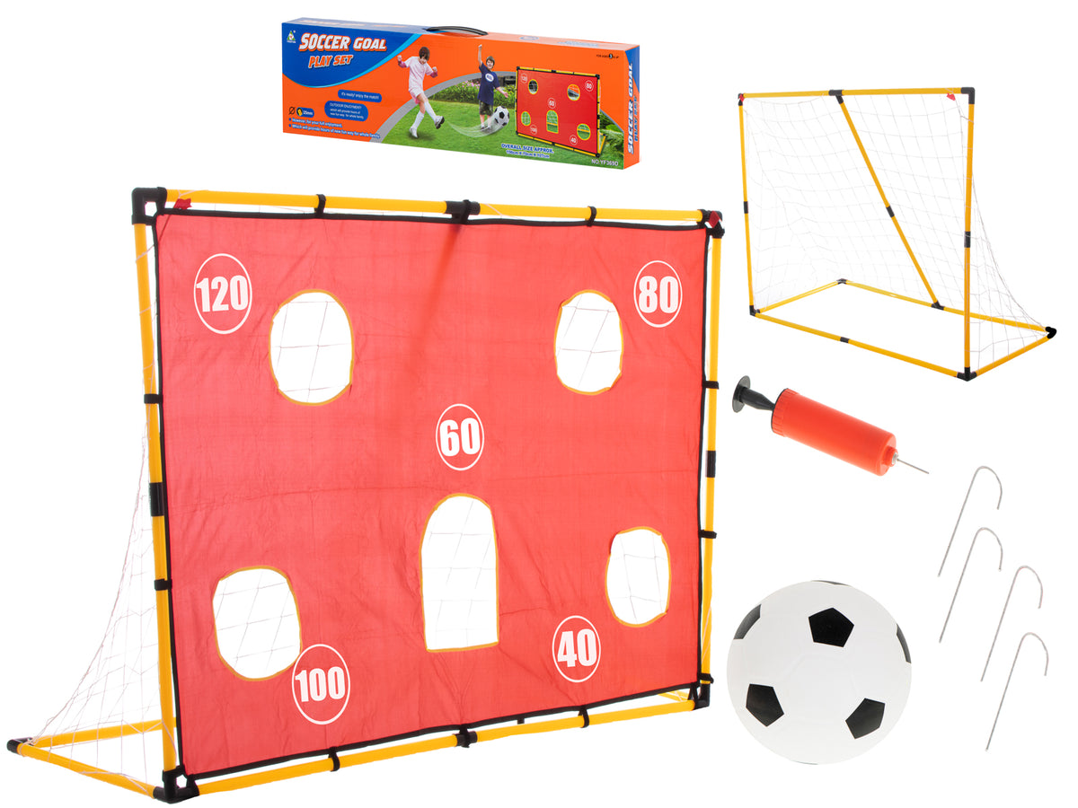 Futbola vārti ar mērķa sienu un bumbu | EcoToys