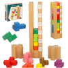 Izglītojoši koka klucīši Montessori puzle krāsaina