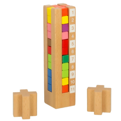 Izglītojoši koka klucīši Montessori puzle krāsaina